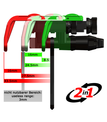 G+E Schaftbacke Bigbore Zahnstange +20mm, LH