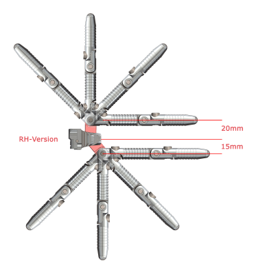 G+E Seitenauslagerung Freigewehrhaken 20mm rechts