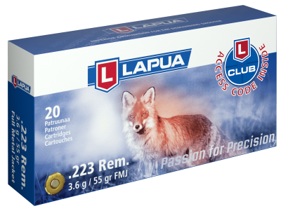 Lapua Cartouches .222Rem, FMJ 55gr S569