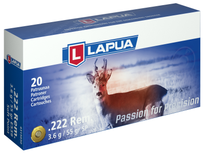 Lapua Cartouches .222Rem, SP 55gr E539