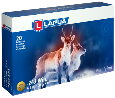 Lapua Cartouches .243Win, SP 100gr E497