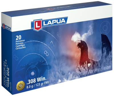 Lapua Cartridge .308Win, FMJ 123gr S374