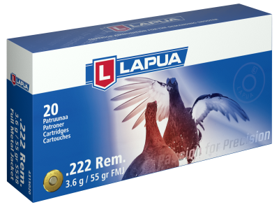 Lapua Cartridge .222Rem, FMJ 55gr S538