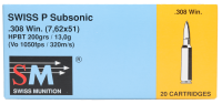 Swiss P Kugelpatrone .308Win Subsonic 200gr