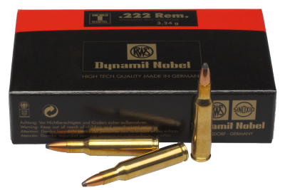 RWS Kugelpatrone .222Rem, T-Mantel S 50gr/3.24g