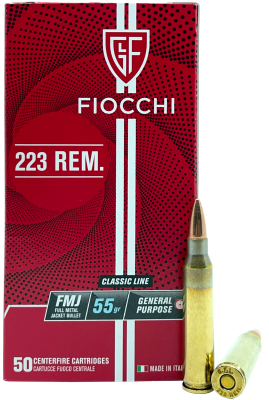 Fiocchi bullet cartridge .223Rem, FMJ 55gr/3.56g