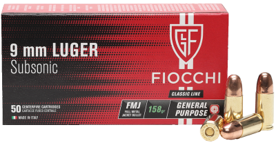 Fiocchi FFW cartridge 9mmLuger FMJ subsonic 158grs