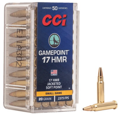 CCI 52 Cartouche .17HMR, Gamepoint JSP, 20grs