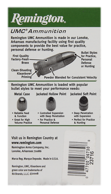 UMC cartouche 6.35mmBr, FMJ 50gr (.25ACP)