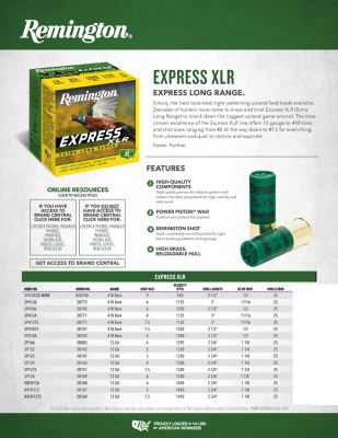 Remington Schrotpatrone 410/76, Express XLR No.7½