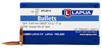 Lapua Projectile .224, Soft Point SP 55gr E539