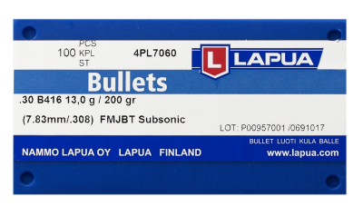 Lapua projectile 7.62mm, Subsonic FMJBT 200gr B416