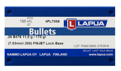 Lapua projectile 7.62mm, Lock Base FMJBT 170gr