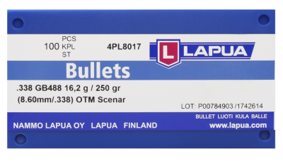 Lapua projectile .338, Scenar OTM 250gr GB488