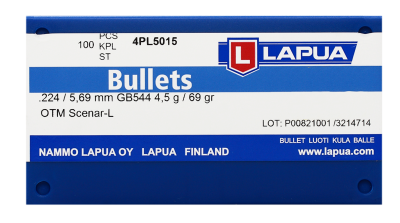 Lapua Projectile .224, Scenar-L OTM 69gr GB544