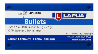 Lapua Bullet .224, Scenar-L OTM 77gr GB545