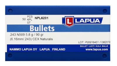 Lapua Projectile 6mm, Naturalis Solid 90gr N509