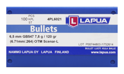 Lapua Projectile 6mm, Scenar-L OTM 105gr GB542