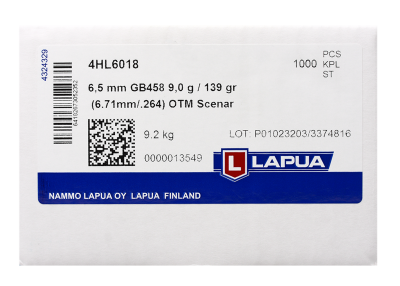 Lapua Bullet 6.5mm, Scenar OTM 139gr GB458 (1000)