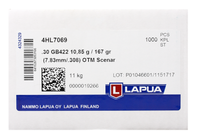 Lapua Projectile 7.62mm, Scenar OTM 167gr GB422