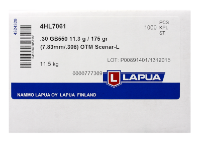 Lapua Bullet 7.62mm,Scenar-L OTM 175gr GB550(1000)