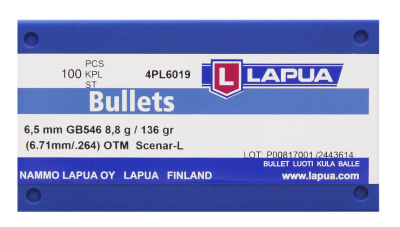 Lapua bullet 6.5mm, Scenar-L OTM 136gr GB546