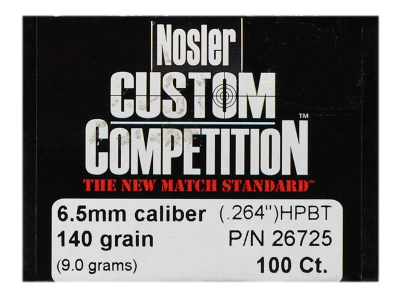 Nosler Projectile 6.5mm, CC HPBT 140gr (100Pcs.)