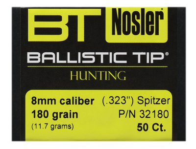 Nosler Projectile 8mm,BallisticTip 180gr (50Pcs.)