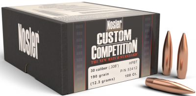 Nosler Projectile .30, CC HPBT 190gr (100Pcs.)