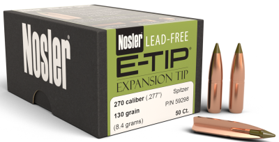 Nosler Geschosse .270, E-Tip Sp 130gr (50Pcs.)