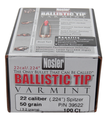 Nosler Geschosse .224, BallisticTip 50gr (100Pcs.)