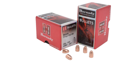 Hornady Geschosse 9mm FMJ RN