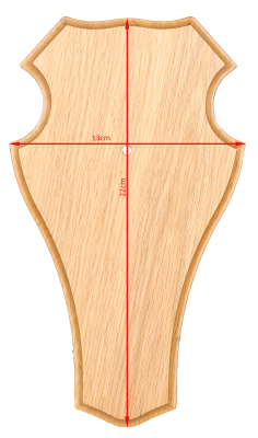 ABL Trophäenschild 22x13cm hell rund für Rehbock