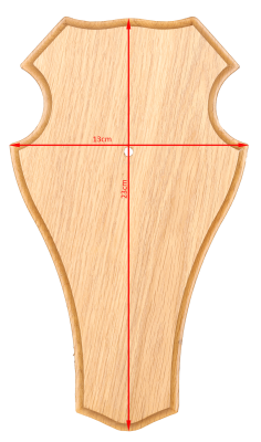 ABL Trophäenschild 23x13cm hell rund für Rehbock