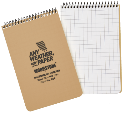 Modestone all weather notepad 96x148mm/50, tan