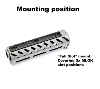 Slate Black Ind. M-Lok Panels 3 slot, Black