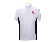 97.8001 - G+E Polo Shirt, Unisex weiss/schwarz XS-3XL