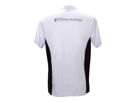 G+E Polo Shirt, Unisex weiss/schwarz XS-3XL